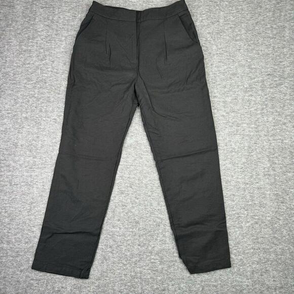 Leith Womens‎ Black Tapered Pants slacks work casual Size S Cotton Blend - Picture 1 of 4